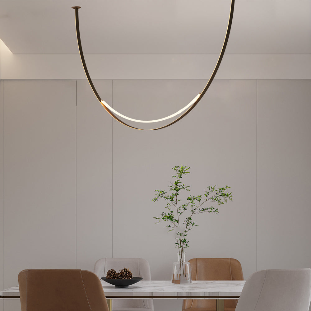 1 3 Leather Belts Led Pendant Light Modern Led Staircase Chandelier