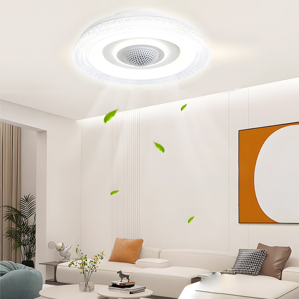 20 In W 6 Speed Indoor Bladeless Smart Ceiling Fan With Remote And Dimmable Led
