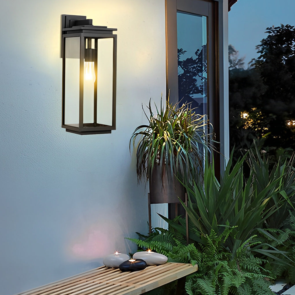 Rectangular Black Outdoor Wall Lamp Li002101