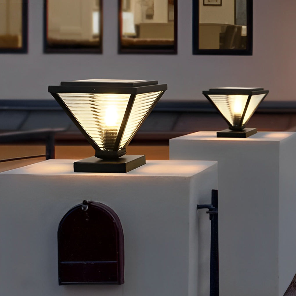 Geometric Shape Solar Fence Post Lights Li002413