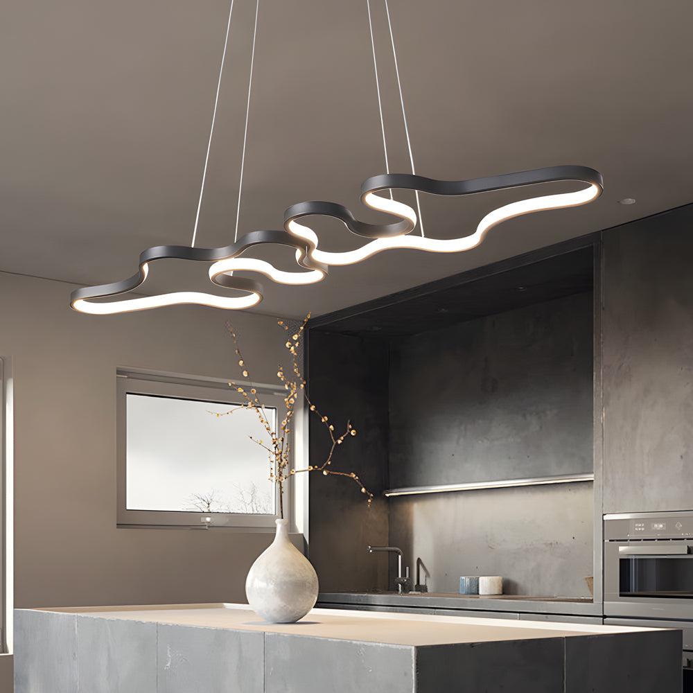 Linear Island Suspended Lighting Fixture Modern Led Pendant Light For Dining Room