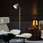 59 Inch Wood And Metal Arc Led Task Floor Lamp