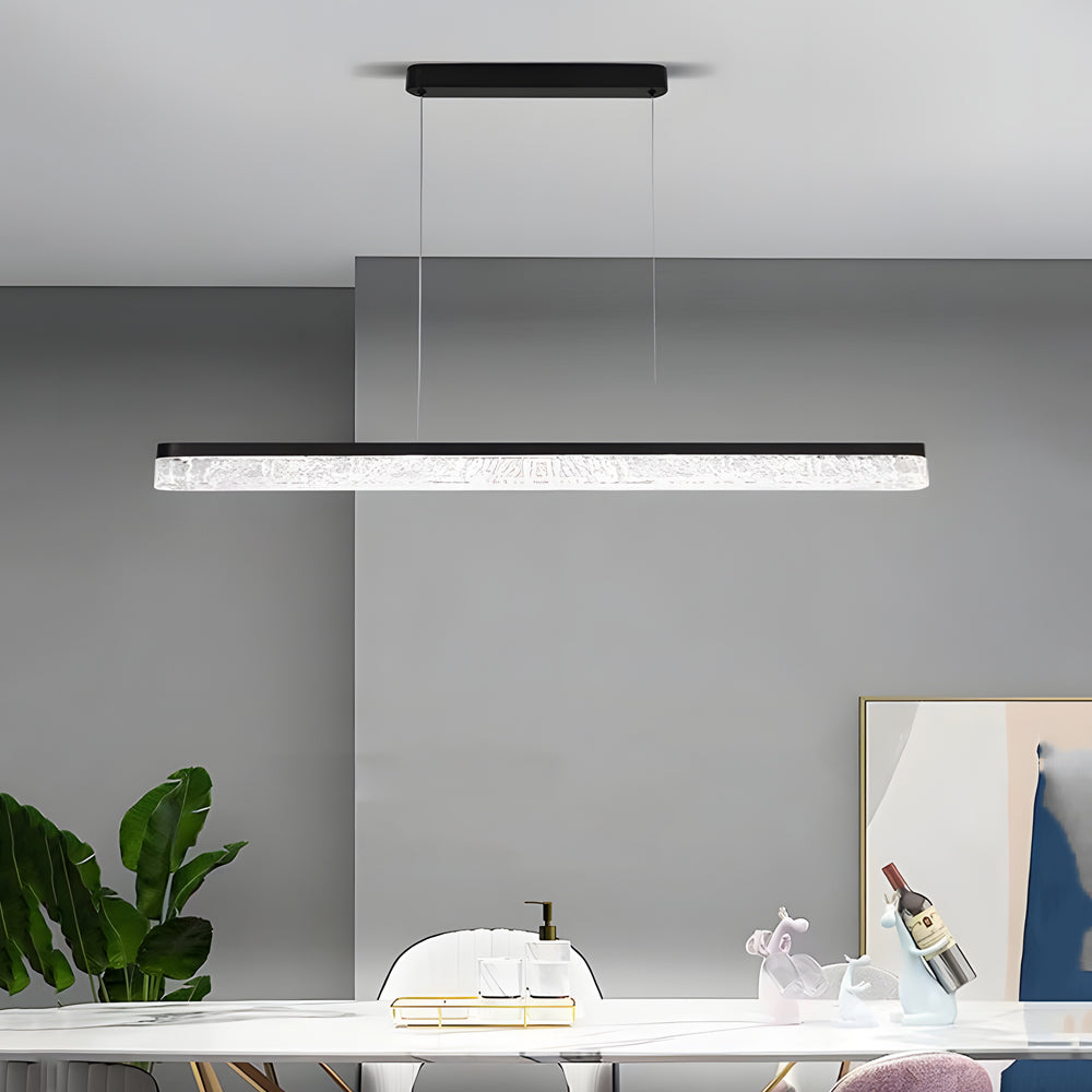 1 Light 47 24 In Island Light Dimmable Black Linear Pendant Light