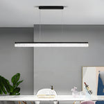 1 Light 47 24 In Island Light Dimmable Black Linear Pendant Light