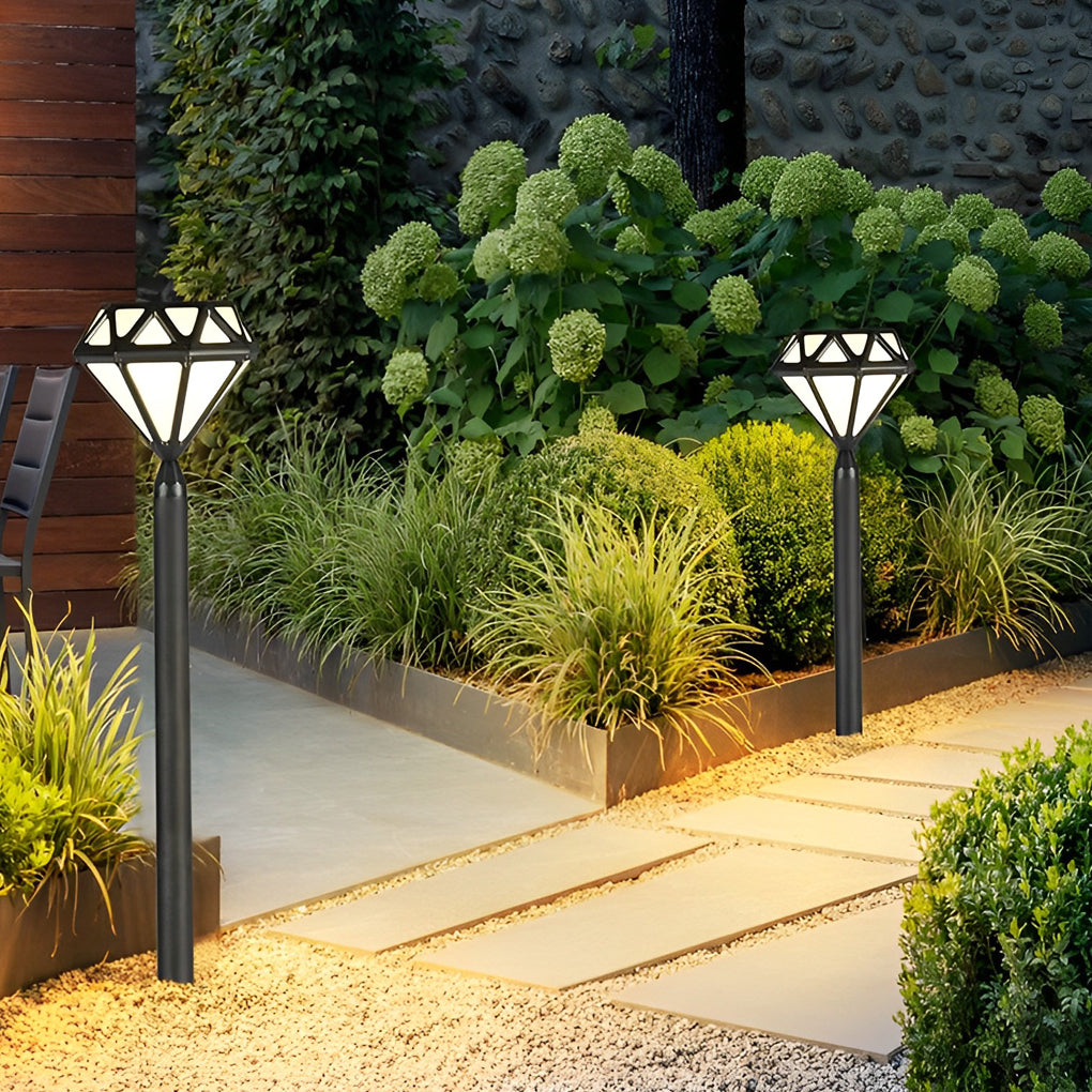 Geometric Black Modern Lawn Lamp Ha077226