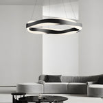 1 Light Linear Wavy Round Led Pendant Light