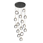 Led Ring Clusters Rotating Staircase Chandelier