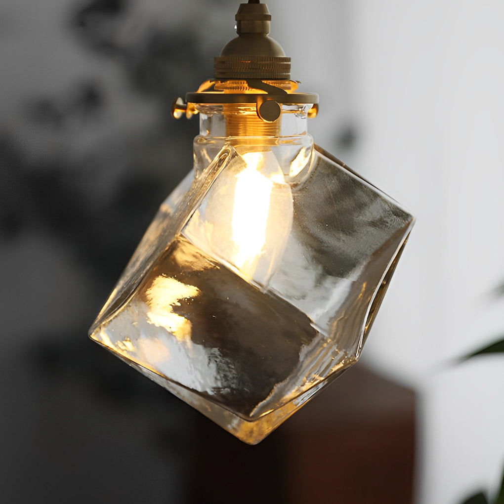 Square Glass Modern Pendant Light Ha076358