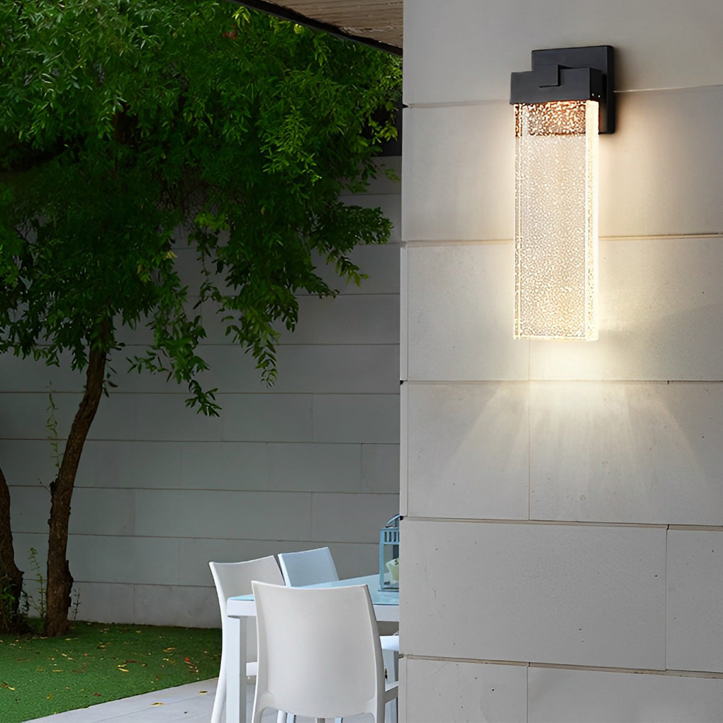 Rectangular Bubble Crystal Outdoor Wall Lamp Li002108