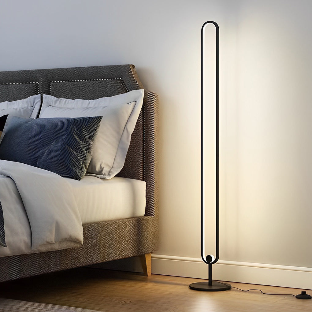 Modern Minimalist Led Standing Oval Floor Lamp