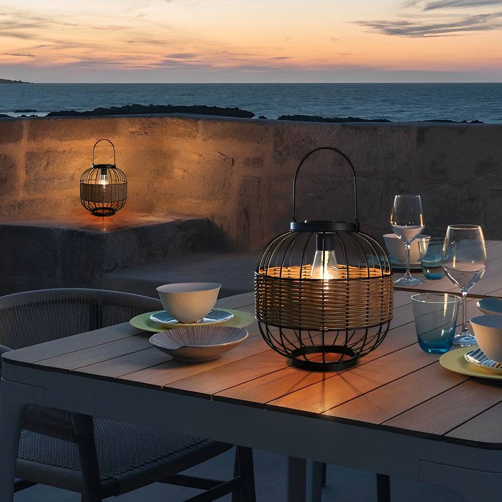 Cage Shape Outdoor Solar Lantern Ha082027