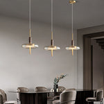 Minimalist Luxury Glass Wood Brass 3 Step Dimming Nordic Pendant Lights Li002766