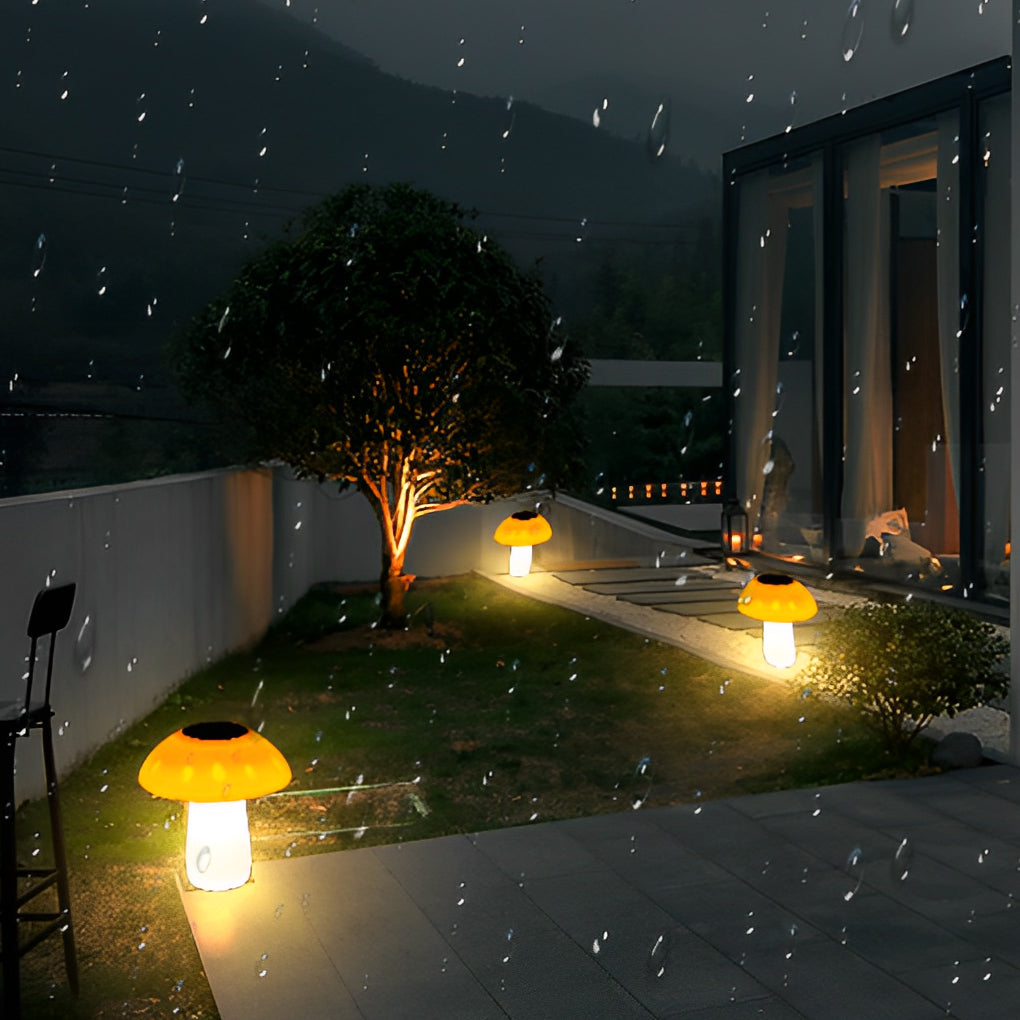 Mushroom Solar LED Lawn Light – Waterproof Garden & Pathway Illumination