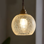 Spherical Glass Cracked Pattern Ceiling Lamp Li001924