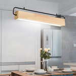 Wooden Led Dining Pendant Light Rectangle