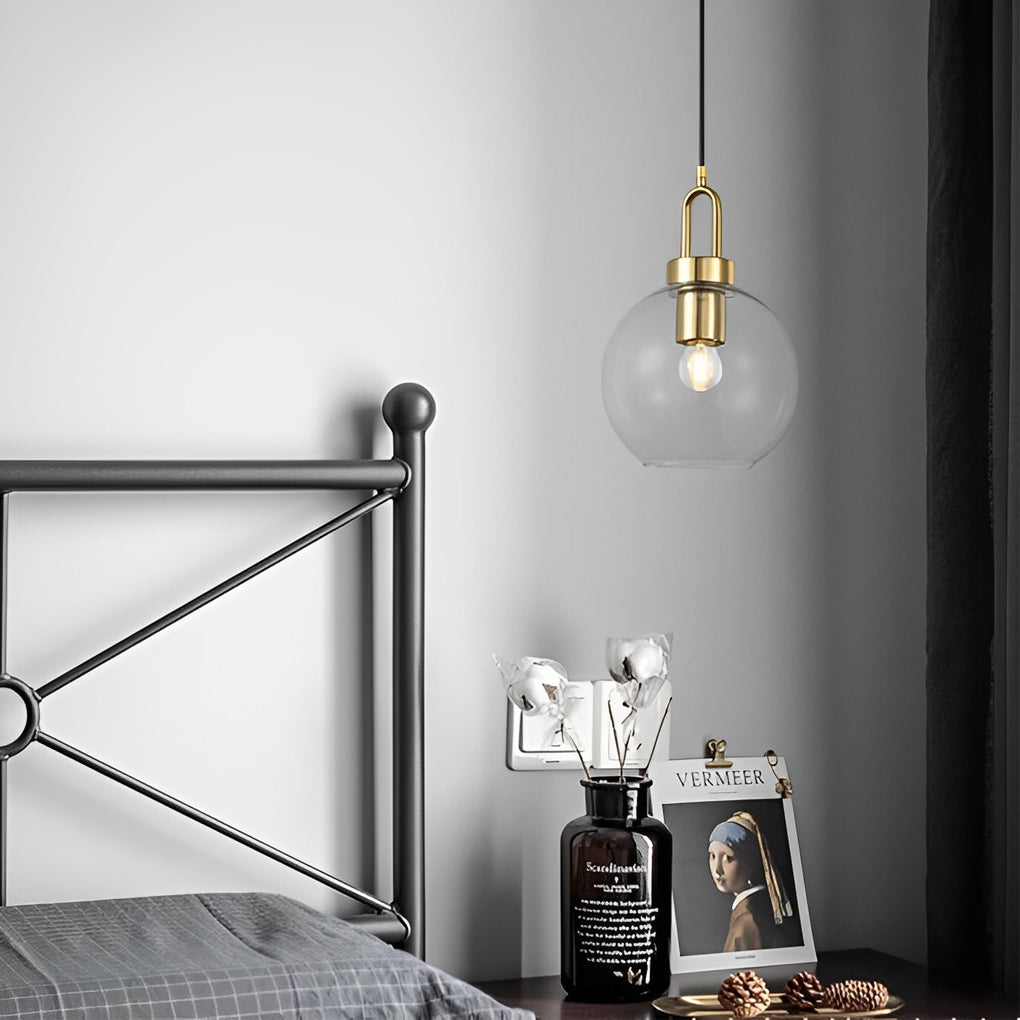 Aurelia Globe Pendant Light in Electroplated Metal and Glass