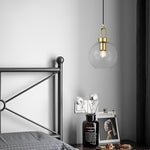 Aurelia Globe Pendant Light in Electroplated Metal and Glass