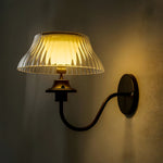 Black Metallic Arm Solar Outdoor Wall Light Adjustable Glass Shade