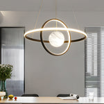 Circular Rings Planet 3 Step Dimming Simple Modern Dining Room Chandelier
