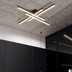 4 Light Modern Linear Parallax Ceiling Lamp Led Flush Mount Ceiling Light
