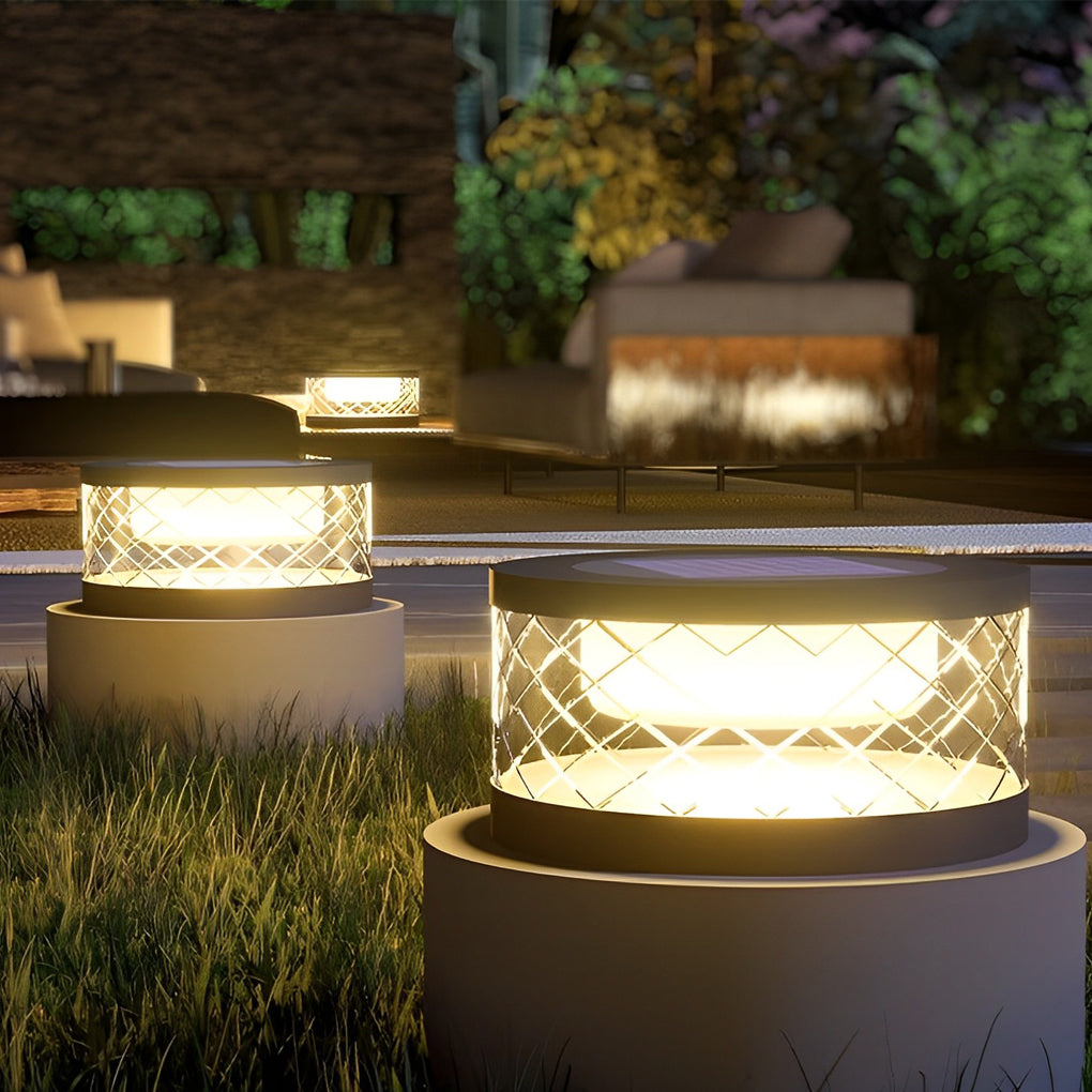 Round Solar Post Caps Light Ha091119