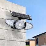 Solar Motion Security Light 3 Head Outdoor Led Wall Fixture With Motion Sensor