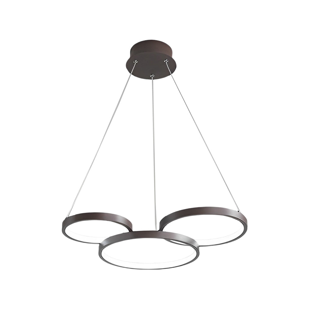 Aurelia Triple Ring LED Chandelier with Remote Dimmable Lighting