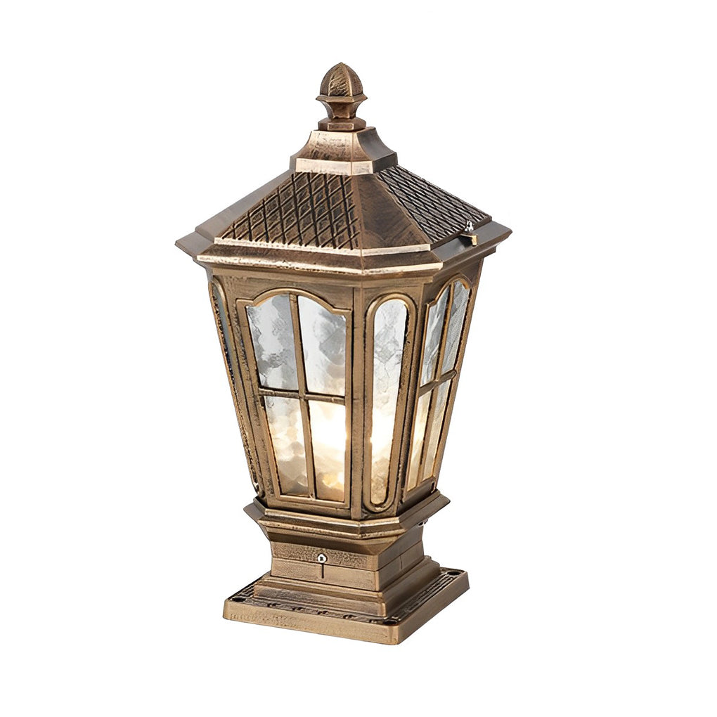 Retro Pavilion Shape Solar Powered Fence Post Light Ha080207