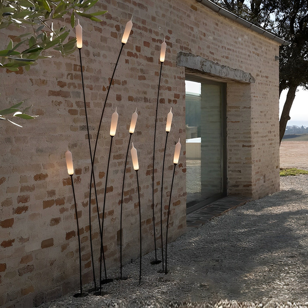 Reed LED Outdoor Lawn Lights in Black Stainless Steel