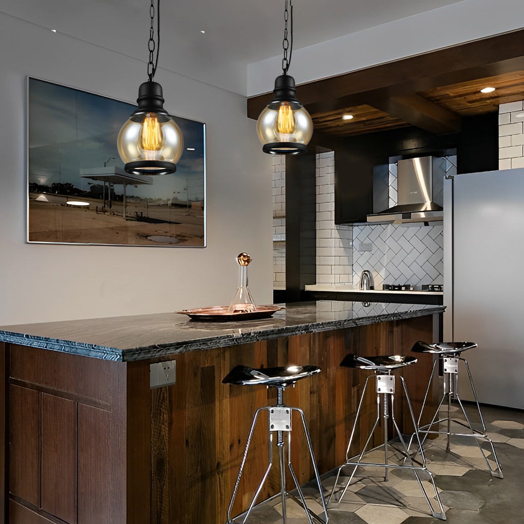 Retro Bottle Industrial Pendant Light Ha098704