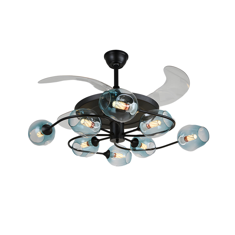 41 In 4 Blades Ceiling Fan Lights With 6 8 Light Glass Shades Remote Control