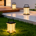 Minimalist Outdoor Lantern with Stainless Steel Frame and Warm LED Glow