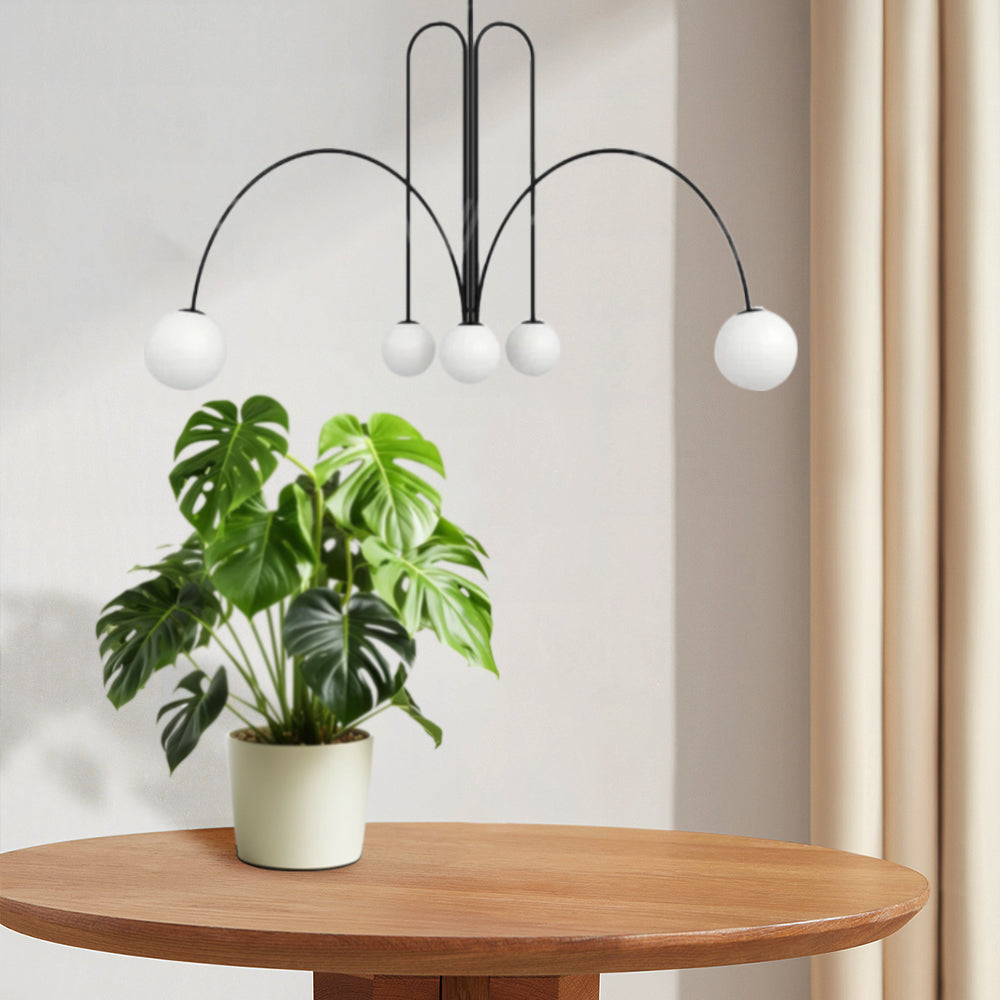 Modern White Round Glass Pendant Light