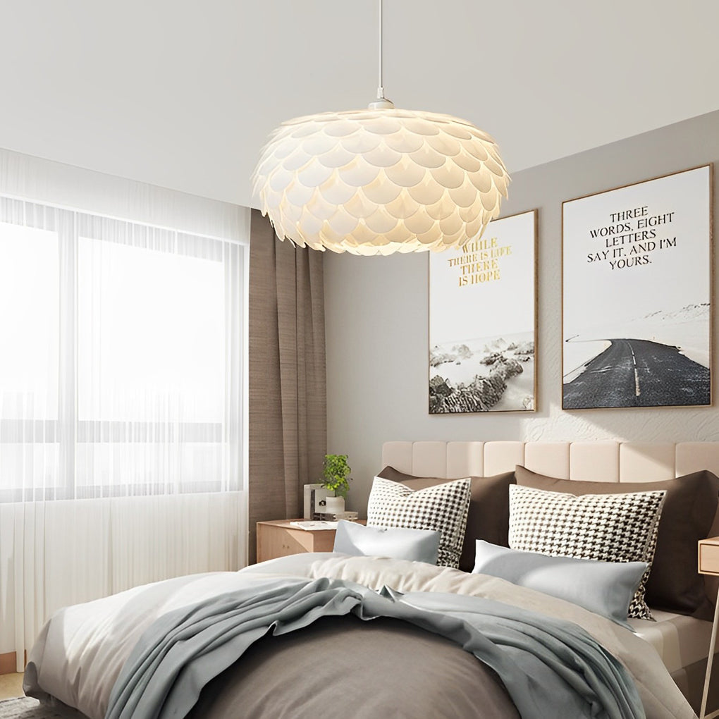 Round Fish Scales Pendant Light Ha096367