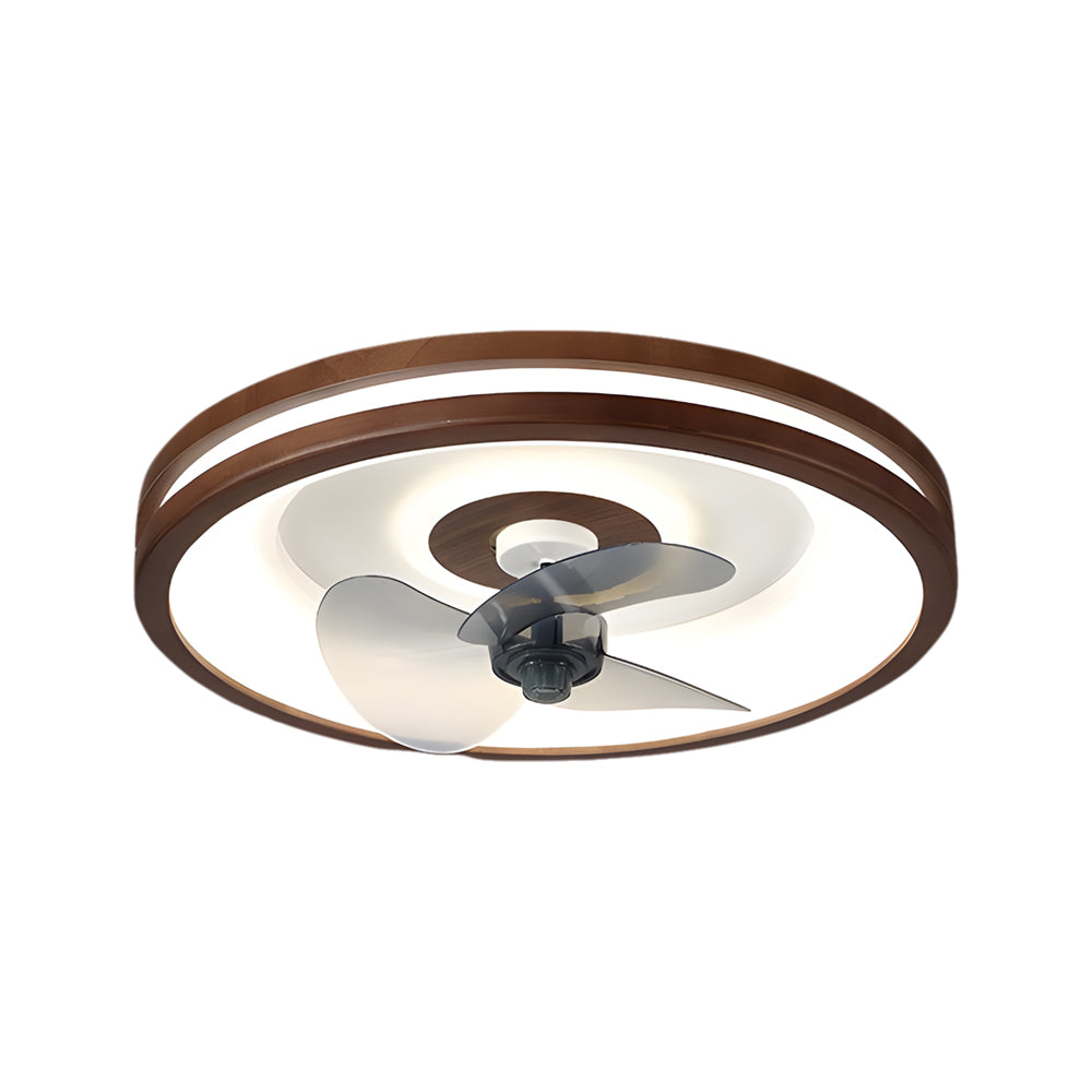 19 7 In Walnut 6 Speed Flush Mount Ceiling Fans With Led Light And Remote