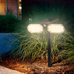 2 Head Modern Black Solar Led Spotlight With Motion Sensor Rotatable