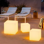Waterproof Luminous Square Cubes Led White Usb Solar Outdoor Floor Lamp