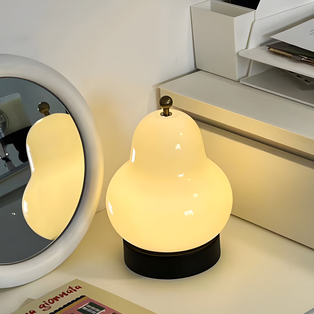 Glass Pear Led Table Ambient Lamp With Touch Switch
