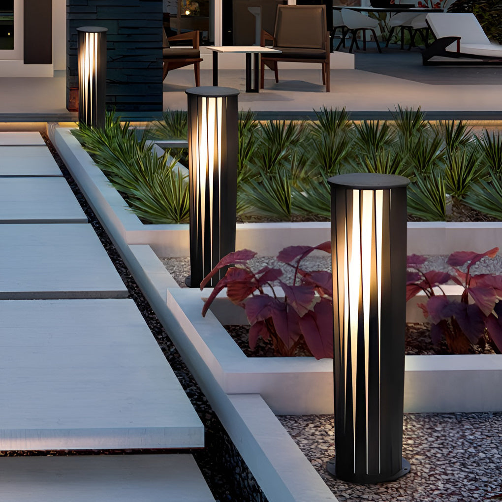 Cylindrical Led Waterproof Solar Pathway Lights