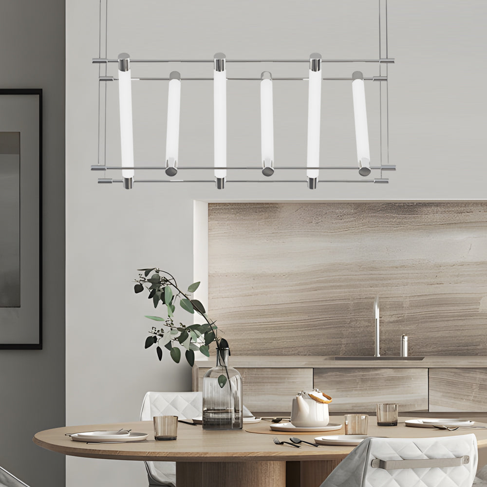 6 12 Light Acrylic Tube Geometric Long Designer Led Island Pendant Light