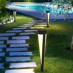 Modern Solar LED Lawn Light in Gray Aluminum for Garden Pathways