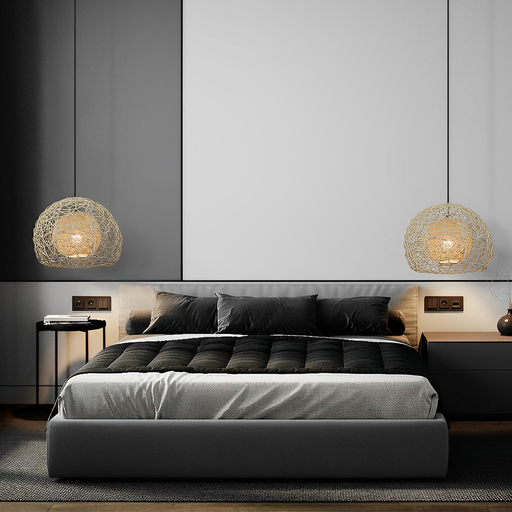 Round Rattan Pendant Light Li002321