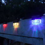 2Pcs Solar Sunset Fence Lights Rgb Led Outdoor Acrylic Bubbles Step Deck Light
