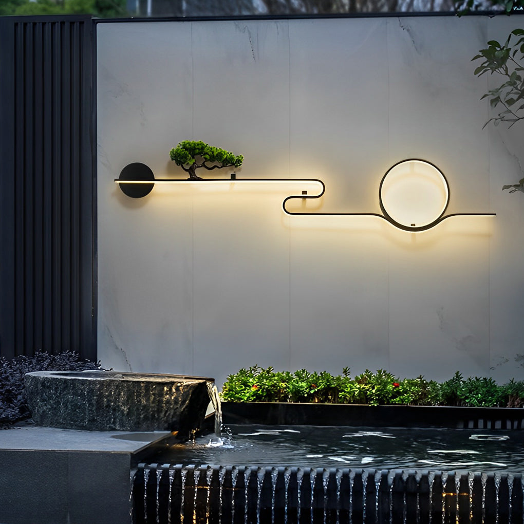 Moon Tree Scenery Outdoor Wall Light Ha085194