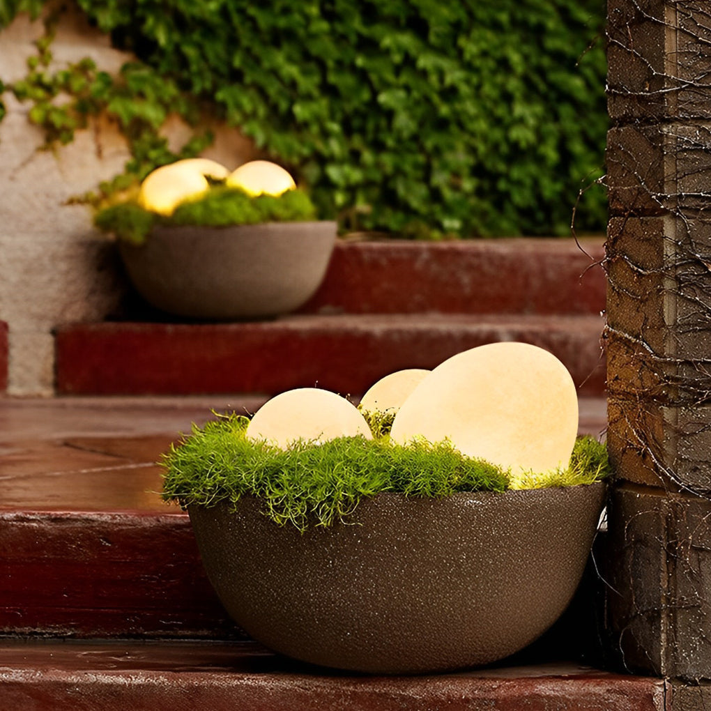 Resin Cobblestone Outdoor Floor Lamp Li002370