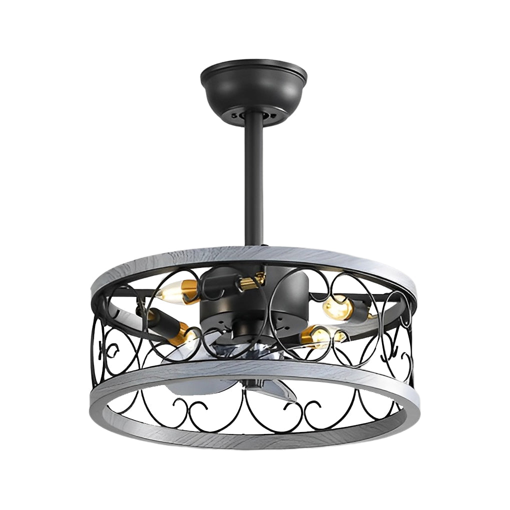 Retro Led Bladeless Ceiling Fans With Remote Ha084443