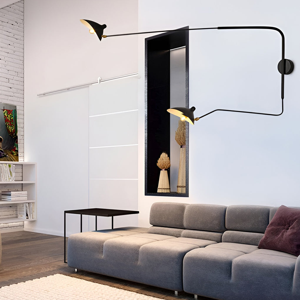 Adjustable Iron Swing Arm Wall Lamp