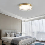 Round Ribbed Glass Led Flush Mount Ceiling Light