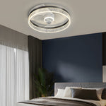 Circular Acrylic Bubbles Led Three Step Dimming Modern Ceiling Fan Lamp