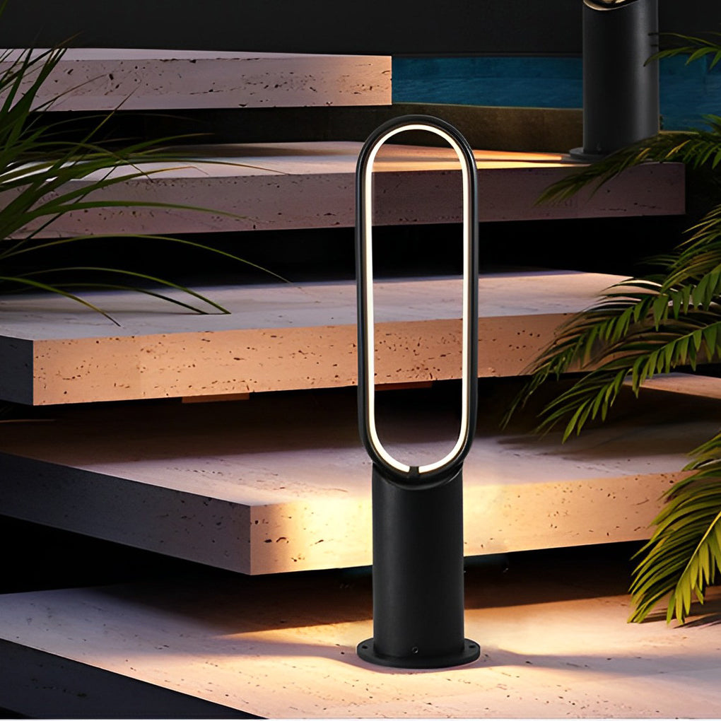 Modern Linear Solar Pathway Lights in Black Aluminum, IP65 Waterproof